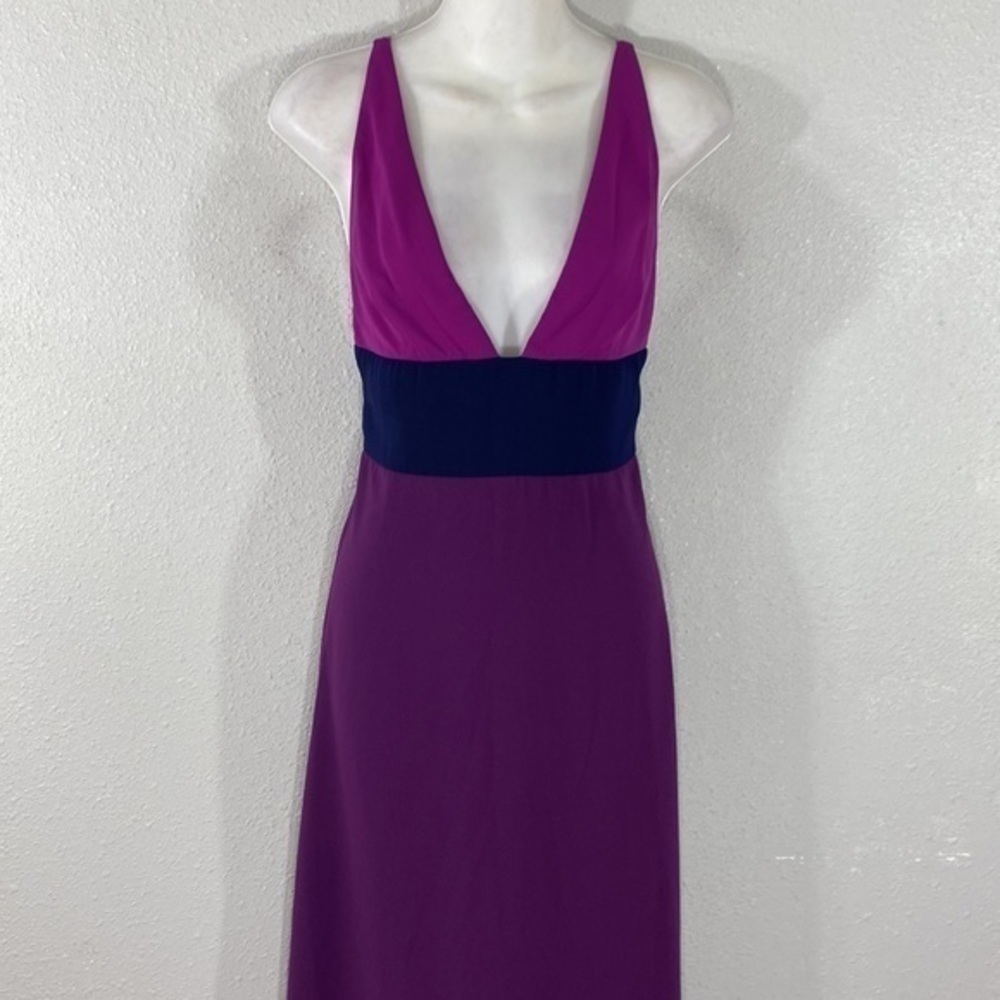 Jill Stuart Viola & Deep Violet & Deep Iris Color Block Gown 6 MM7 - Picture 5 of 12
